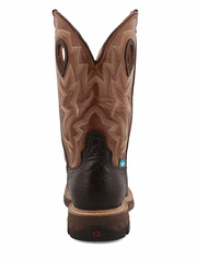 Twisted X MXBAW02 Mens Waterproof Alloy Toe Western Work Boot Smokey Chocolate back view. If you need any assistance with this item or the purchase of this item please call us at five six one seven four eight eight eight zero one Monday through Saturday 10:00a.m EST to 8:00 p.m EST