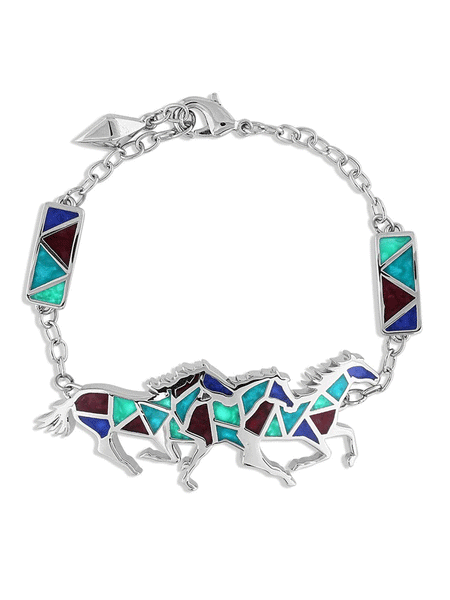 Montana Silversmiths BC5319 Womens All the Pretty Horses Bracelet Silver front view. If you need any assistance with this item or the purchase of this item please call us at five six one seven four eight eight eight zero one Monday through Saturday 10:00a.m EST to 8:00 p.m EST