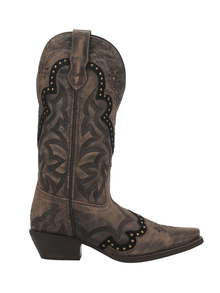 Laredo 52413 Womens Skyla Leather Boot Brown side and front view. If you need any assistance with this item or the purchase of this item please call us at five six one seven four eight eight eight zero one Monday through Saturday 10:00a.m EST to 8:00 p.m EST