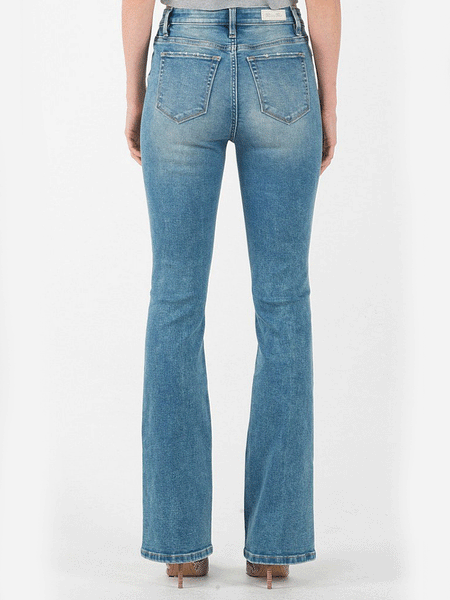 Miss Me H3636B51 Womens High Rise Bootcut Jeans Blue back view. If you need any assistance with this item or the purchase of this item please call us at five six one seven four eight eight eight zero one Monday through Saturday 10:00a.m EST to 8:00 p.m EST
