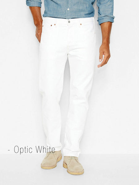 Levi’s 005010651 Mens 501 Original Fit Jeans White front view. If you need any assistance with this item or the purchase of this item please call us at five six one seven four eight eight eight zero one Monday through Saturday 10:00a.m EST to 8:00 p.m EST
