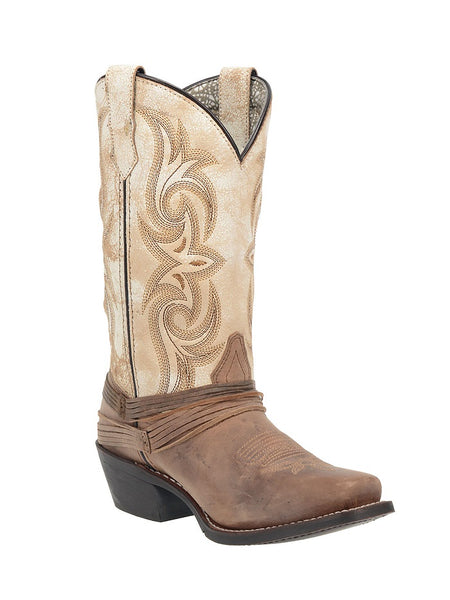 Laredo 51091 Womens Myra Leather Boot Sand and White front-side view