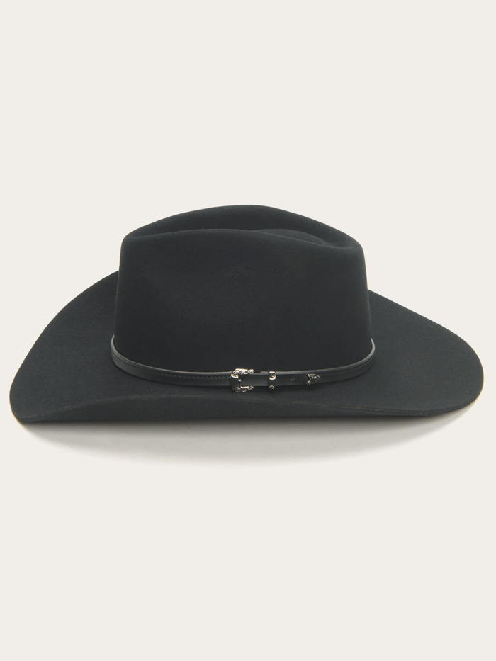 Stetson SBSNCA-413407 SENECA 4X Cowboy Hat Black front and side view. If you need any assistance with this item or the purchase of this item please call us at five six one seven four eight eight eight zero one Monday through Saturday 10:00a.m EST to 8:00 p.m EST