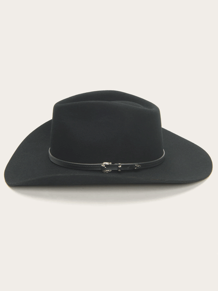 Stetson SBSNCA-413407 SENECA 4X Cowboy Hat Black side view. If you need any assistance with this item or the purchase of this item please call us at five six one seven four eight eight eight zero one Monday through Saturday 10:00a.m EST to 8:00 p.m EST