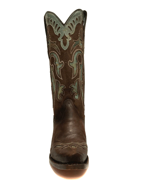 Corral C3925 Ladies Inlay & Embroidery Wing Tip Western Boot Brown front view. If you need any assistance with this item or the purchase of this item please call us at five six one seven four eight eight eight zero one Monday through Saturday 10:00a.m EST to 8:00 p.m EST