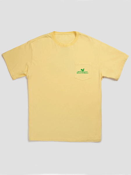 Beach & Barn BIG RIG Adult Short Sleeve T-Shirt Yellow front view. If you need any assistance with this item or the purchase of this item please call us at five six one seven four eight eight eight zero one Monday through Saturday 10:00a.m EST to 8:00 p.m EST
