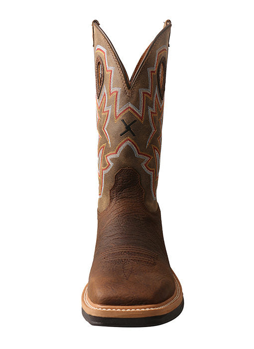 Twisted X MLCA001 Mens Alloy Toe Lite Western Work Boot Taupe front and side view. If you need any assistance with this item or the purchase of this item please call us at five six one seven four eight eight eight zero one Monday through Saturday 10:00a.m EST to 8:00 p.m EST