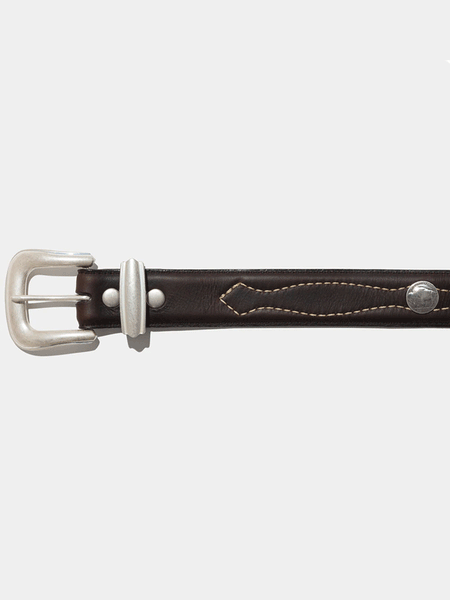 Vintage Bison VB-7011 Mens Dalton Leather Belt Chocolate buckle detail. If you need any assistance with this item or the purchase of this item please call us at five six one seven four eight eight eight zero one Monday through Saturday 10:00a.m EST to 8:00 p.m EST