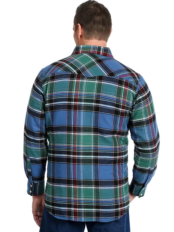 Wrangler 75108AA Mens Assorted Long Sleeve Quilted Lining Flannel Shirt 4 different colors view. If you need any assistance with this item or the purchase of this item please call us at five six one seven four eight eight eight zero one Monday through Saturday 10:00a.m EST to 8:00 p.m EST