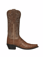 Lucchese M5603.S54 Womens Augusta Ostrich Vamp Boots Camel Tan outter side view. If you need any assistance with this item or the purchase of this item please call us at five six one seven four eight eight eight zero one Monday through Saturday 10:00a.m EST to 8:00 p.m EST