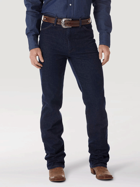 Wrangler 0937STR Cowboy Cut Stretch Slim Fit Jean Navy front view.If you need any assistance with this item or the purchase of this item please call us at five six one seven four eight eight eight zero one Monday through Saturday 10:00a.m EST to 8:00 p.m EST