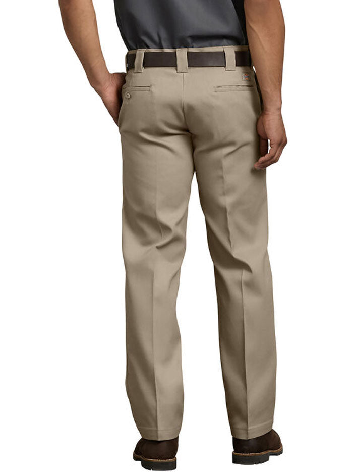 Dickies 873FDS Mens FLEX Slim Fit Straight Leg Work Pants Khaki front. If you need any assistance with this item or the purchase of this item please call us at five six one seven four eight eight eight zero one Monday through Saturday 10:00a.m EST to 8:00 p.m EST 