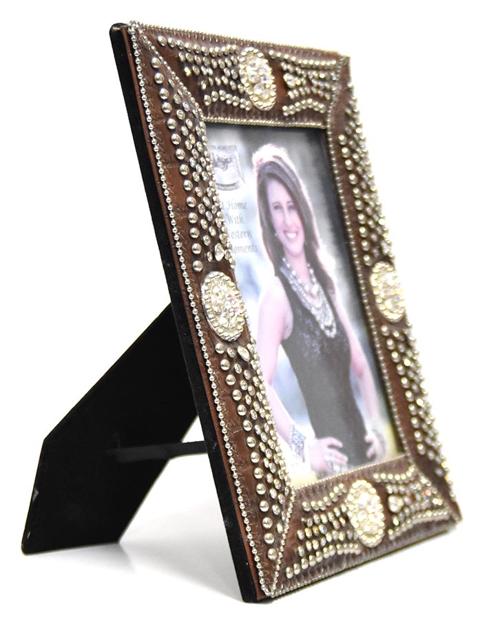 Western Moments 9418688 5x7 Crystals Premium Photo Frame  front view. If you need any assistance with this item or the purchase of this item please call us at five six one seven four eight eight eight zero one Monday through Saturday 10:00a.m EST to 8:00 p.m EST