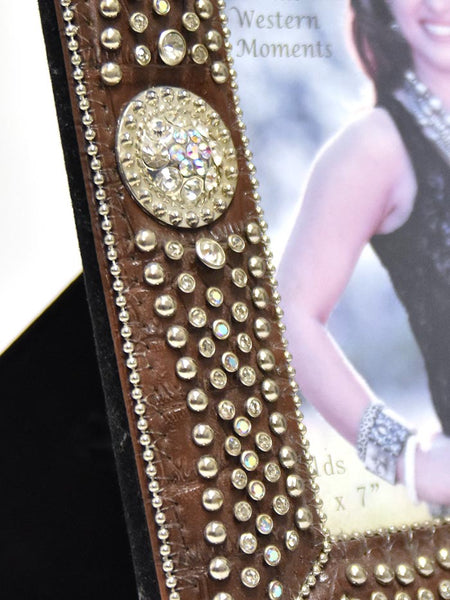 Western Moments 9418688 5x7 Crystals Premium Photo Frame close up. If you need any assistance with this item or the purchase of this item please call us at five six one seven four eight eight eight zero one Monday through Saturday 10:00a.m EST to 8:00 p.m EST