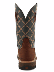 Twisted X MXBN002 Mens Nano Toe Western Work Boot Mocha And Slate back view. If you need any assistance with this item or the purchase of this item please call us at five six one seven four eight eight eight zero one Monday through Saturday 10:00a.m EST to 8:00 p.m EST