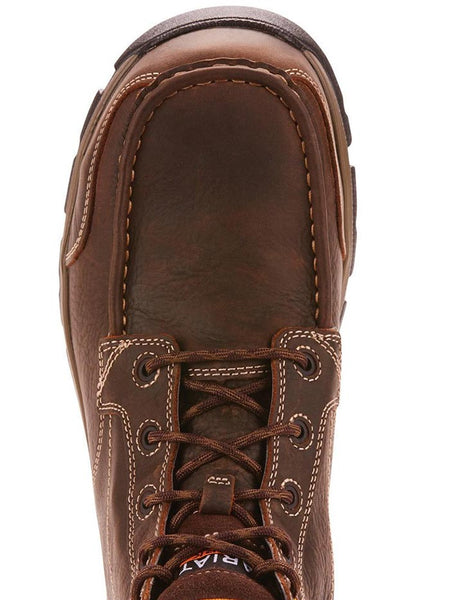 Ariat 10024953 Mens Edge LTE Chukka Waterproof Composite Toe Work Boot Dark Brown toe view from above. If you need any assistance with this item or the purchase of this item please call us at five six one seven four eight eight eight zero one Monday through Saturday 10:00a.m EST to 8:00 p.m EST