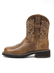 Ariat 10038378 Womens Fatbaby Heritage Mazy Round Toe Boots Crackled Cottage side view. If you need any assistance with this item or the purchase of this item please call us at five six one seven four eight eight eight zero one Monday through Saturday 10:00a.m EST to 8:00 p.m EST