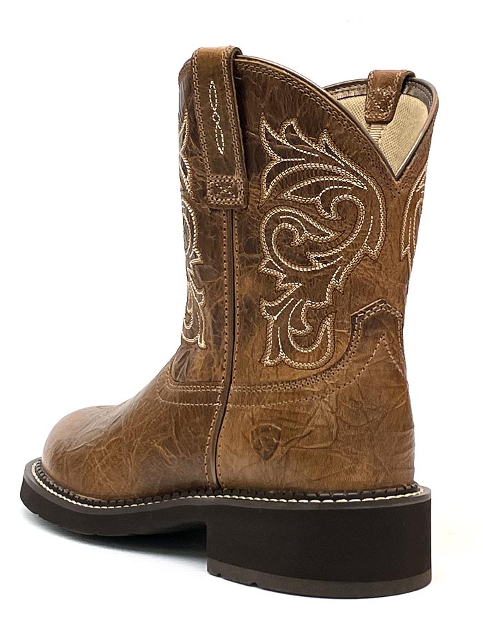 Ariat 10038378 Womens Fatbaby Heritage Mazy Round Toe Boots Crackled Cottage pair view. If you need any assistance with this item or the purchase of this item please call us at five six one seven four eight eight eight zero one Monday through Saturday 10:00a.m EST to 8:00 p.m EST