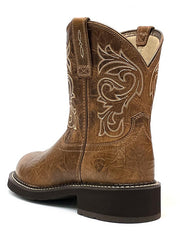 Ariat 10038378 Womens Fatbaby Heritage Mazy Round Toe Boots Crackled Cottage back view. If you need any assistance with this item or the purchase of this item please call us at five six one seven four eight eight eight zero one Monday through Saturday 10:00a.m EST to 8:00 p.m EST