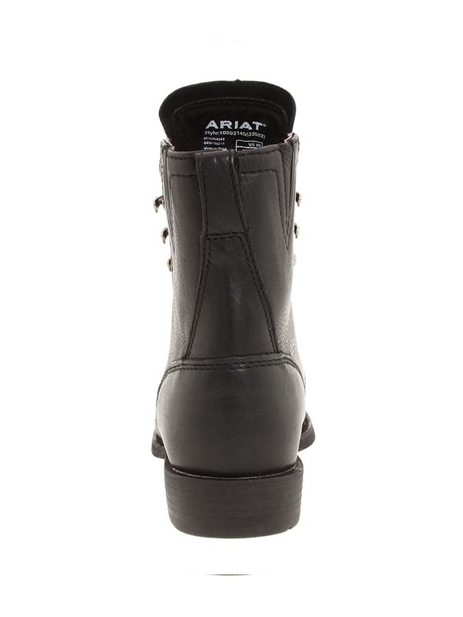 Ariat 10002145 Womens Heritage Lacer II Western Boots Black front-side view.If you need any assistance with this item or the purchase of this item please call us at five six one seven four eight eight eight zero one Monday through Saturday 10:00a.m EST to 8:00 p.m EST