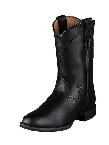 Ariat 10000794 Womens Heritage Roper Cowboy Boot Black   If you need any assistance with this item or the purchase of this item please call us at five six one seven four eight eight eight zero one Monday through Satuday 10:00 a.m. EST to 8:00 p.m. EST