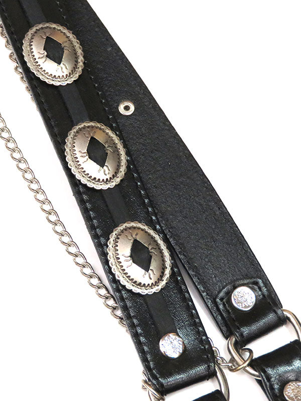 Fashionwest BBR-04 Leather Boot Strap With Conchos front view