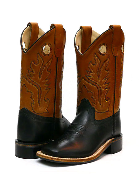 Old West BSC1810 BSY1810 Kids Calf Leather Square Toe Western Boot Tan Pair. If you need any assistance with this item or the purchase of this item please call us at five six one seven four eight eight eight zero one Monday through Saturday 10:00a.m EST to 8:00 p.m EST
