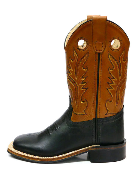 Old West BSC1810 BSY1810 Kids Calf Leather Square Toe Western Boot Tan side view. If you need any assistance with this item or the purchase of this item please call us at five six one seven four eight eight eight zero one Monday through Saturday 10:00a.m EST to 8:00 p.m EST