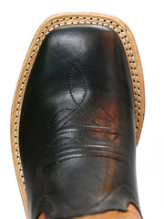 Old West BSC1810 BSY1810 Kids Calf Leather Square Toe Western Boot Tan toe view from above. If you need any assistance with this item or the purchase of this item please call us at five six one seven four eight eight eight zero one Monday through Saturday 10:00a.m EST to 8:00 p.m EST