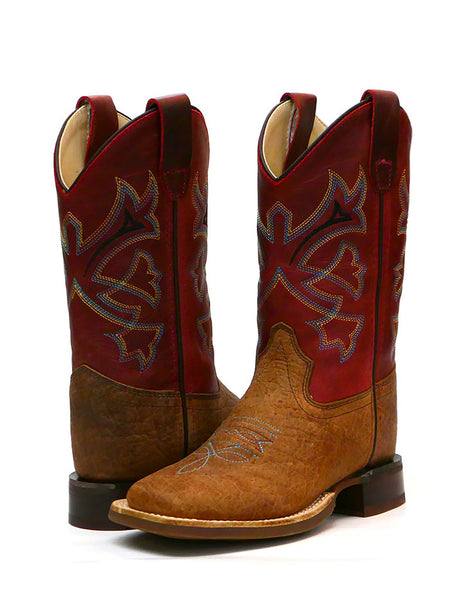 Old West BSC1912 BSY1912 Kids Square Toe Western Boot Rust Red pair. If you need any assistance with this item or the purchase of this item please call us at five six one seven four eight eight eight zero one Monday through Saturday 10:00a.m EST to 8:00 p.m EST