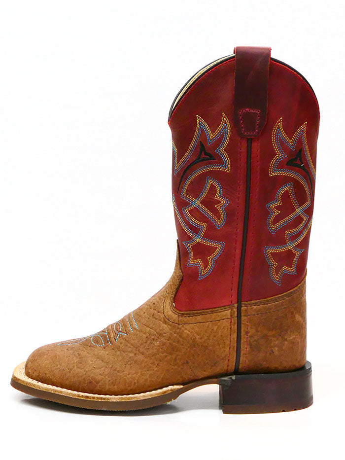 Old West BSC1912 BSY1912 Kids Square Toe Western Boot Rust Red pair. If you need any assistance with this item or the purchase of this item please call us at five six one seven four eight eight eight zero one Monday through Saturday 10:00a.m EST to 8:00 p.m EST