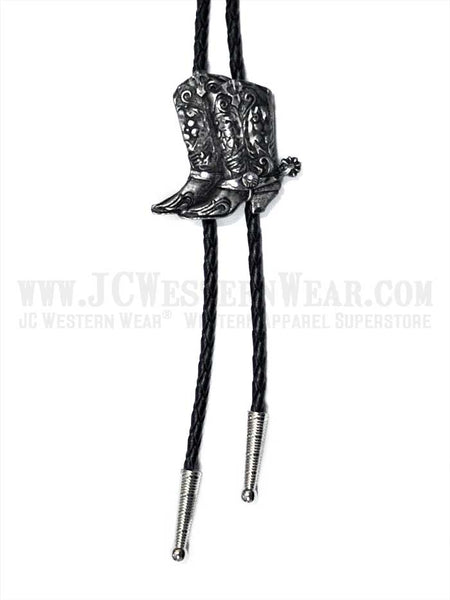 Western Express BT-127 Cowboy Boots Pewter Bolo Tie Silver front view with tips. If you need any assistance with this item or the purchase of this item please call us at five six one seven four eight eight eight zero one Monday through Saturday 10:00a.m EST to 8:00 p.m EST