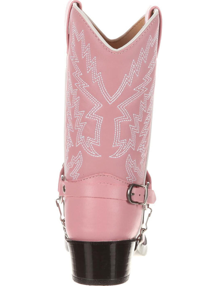 Durango BT568 Kids Little Pink Rhinestone Western Boot Pink Bling side view.If you need any assistance with this item or the purchase of this item please call us at five six one seven four eight eight eight zero one Monday through Saturday 10:00a.m EST to 8:00 p.m EST