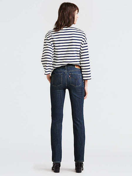 Levi's 392500002 Womens Classic Straight Fit Jeans Seattle Blues back view. If you need any assistance with this item or the purchase of this item please call us at five six one seven four eight eight eight zero one Monday through Saturday 10:00a.m EST to 8:00 p.m EST