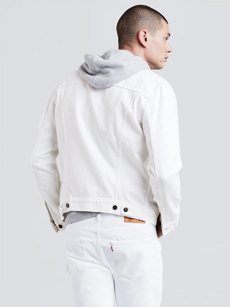 Levis 723340292 Mens Denim Classic Trucker Jean Jacket White back view. If you need any assistance with this item or the purchase of this item please call us at five six one seven four eight eight eight zero one Monday through Saturday 10:00a.m EST to 8:00 p.m EST