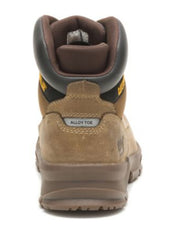 Caterpillar P91268 Mens Mobilize Alloy Toe Work Boot Fossil back view. If you need any assistance with this item or the purchase of this item please call us at five six one seven four eight eight eight zero one Monday through Saturday 10:00a.m EST to 8:00 p.m EST