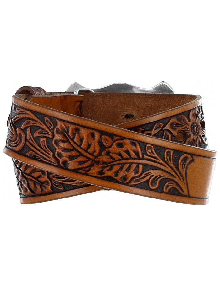 Tony Lama C60094 Kids Lil Tex Name Blank Leather Belt Tan front view. If you need any assistance with this item or the purchase of this item please call us at five six one seven four eight eight eight zero one Monday through Saturday 10:00a.m EST to 8:00 p.m EST