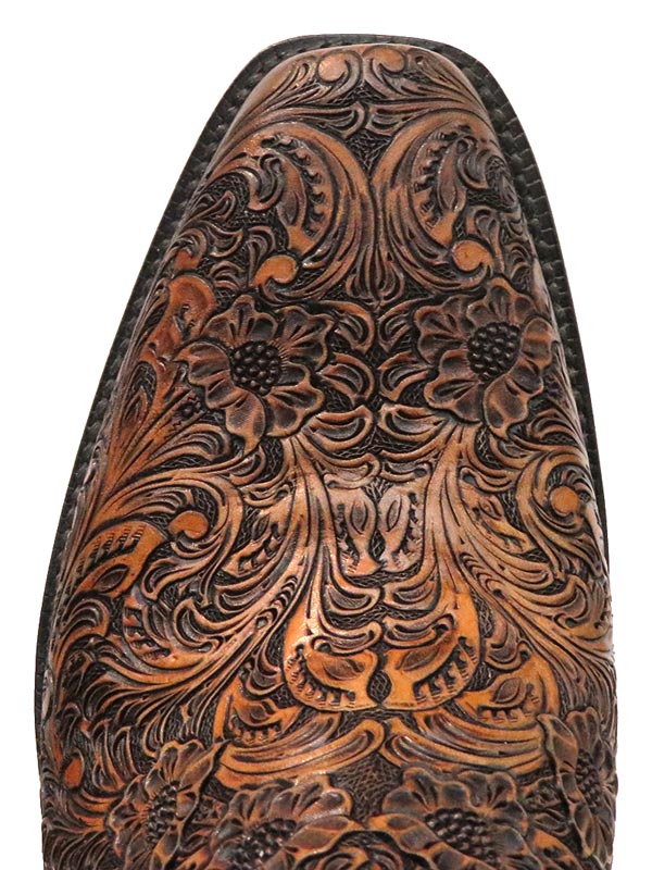 Black Jack MUHT-304 Mens California Hand Tooled Western Boots Mahogany side / front view. If you need any assistance with this item or the purchase of this item please call us at five six one seven four eight eight eight zero one Monday through Saturday 10:00a.m EST to 8:00 p.m EST