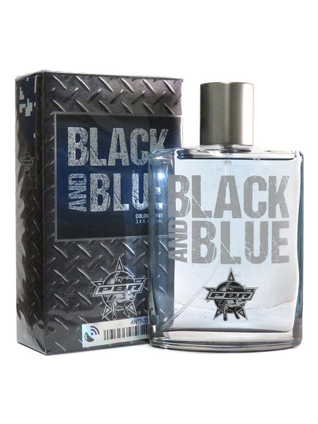 Tru Fragrance 92235 Mens PBR Black and Blue Cologne front view with box. If you need any assistance with this item or the purchase of this item please call us at five six one seven four eight eight eight zero one Monday through Saturday 10:00a.m EST to 8:00 p.m EST