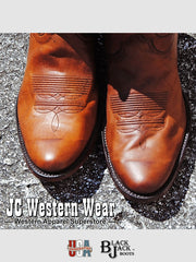 Black Jack BP405-64 Mens Ranch Hand Western Boots Burnished Peanut toe view from above. If you need any assistance with this item or the purchase of this item please call us at five six one seven four eight eight eight zero one Monday through Saturday 10:00a.m EST to 8:00 p.m EST