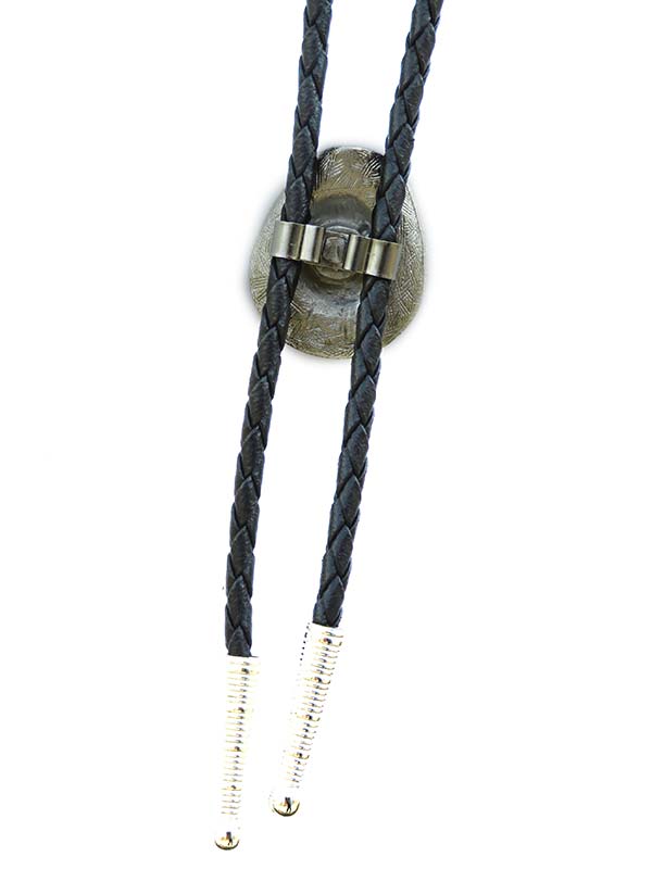 Western Express BT-5948-S Bolo Tie Hat With Austrian Crytals Silver close up. If you need any assistance with this item or the purchase of this item please call us at five six one seven four eight eight eight zero one Monday through Saturday 10:00a.m EST to 8:00 p.m EST