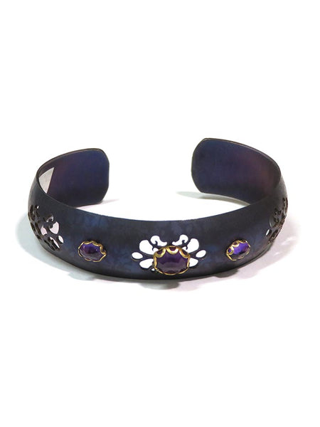 Vintage Crystal Cuff Bracelet BC3393 Purple