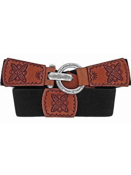 Brighton B60433 Womens Gaucho Stretch Belt Brown front view. If you need any assistance with this item or the purchase of this item please call us at five six one seven four eight eight eight zero one Monday through Saturday 10:00a.m EST to 8:00 p.m EST