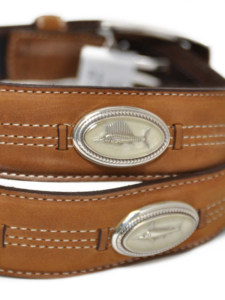 Brighton M40299 Trinidad Deep Sea Taper Belt Aged Bark front view. If you need any assistance with this item or the purchase of this item please call us at five six one seven four eight eight eight zero one Monday through Saturday 10:00a.m EST to 8:00 p.m EST