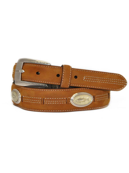 Brighton M40299 Trinidad Deep Sea Taper Belt Aged Bark front view. If you need any assistance with this item or the purchase of this item please call us at five six one seven four eight eight eight zero one Monday through Saturday 10:00a.m EST to 8:00 p.m EST