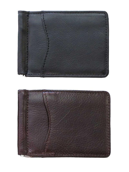 Brighton E70113 E70118 Carnegie Moneyclip Leather Wallets Black Or Brown Front view pair. If you need any assistance with this item or the purchase of this item please call us at five six one seven four eight eight eight zero one Monday through Saturday 10:00a.m EST to 8:00 p.m EST