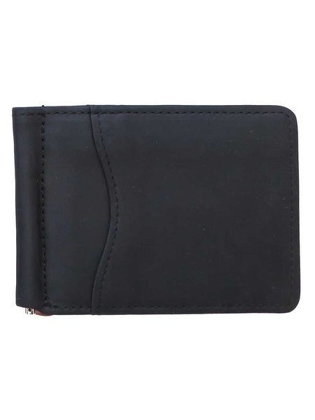 Brighton E70103 E70109 Vanderbilt Moneyclip Leather Wallets Black front view. If you need any assistance with this item or the purchase of this item please call us at five six one seven four eight eight eight zero one Monday through Saturday 10:00a.m EST to 8:00 p.m EST