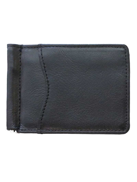 Brighton E70113 E70118 Carnegie Moneyclip Leather Wallets Black front view. If you need any assistance with this item or the purchase of this item please call us at five six one seven four eight eight eight zero one Monday through Saturday 10:00a.m EST to 8:00 p.m EST