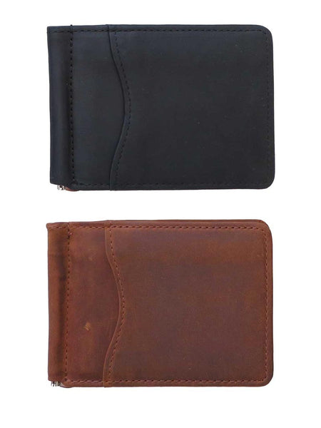 Brighton E70103 E70109 Vanderbilt Moneyclip Leather Wallets Black And Brown front view both colors. If you need any assistance with this item or the purchase of this item please call us at five six one seven four eight eight eight zero one Monday through Saturday 10:00a.m EST to 8:00 p.m EST