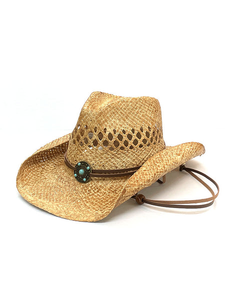 Bullhide ANYTIME 2456 Straw Western Hat Natural side-front view. If you need any assistance with this item or the purchase of this item please call us at five six one seven four eight eight eight zero one Monday through Saturday 10:00a.m EST to 8:00 p.m EST